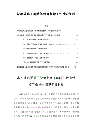 2023年纪检监察干部队伍教育整顿工作情况汇报三篇.docx