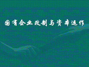 国有企业改制与资本运作.pptx