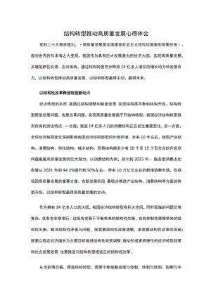 结构转型推动高质量发展心得体会.docx