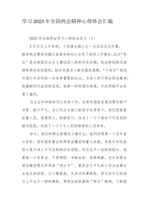学习2023年全国两会精神心得体会汇编.docx