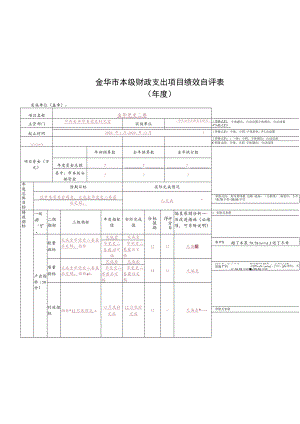 金华市本级财政支出项目绩效自评表.docx