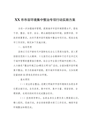 XX市市容环境集中整治专项行动实施方案.docx
