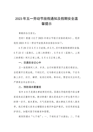 实验小学2023年劳动节放假通知八篇.docx