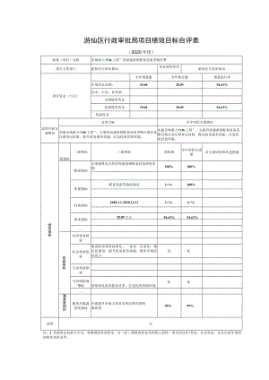 游仙区行政审批局项目绩效目标自评表.docx