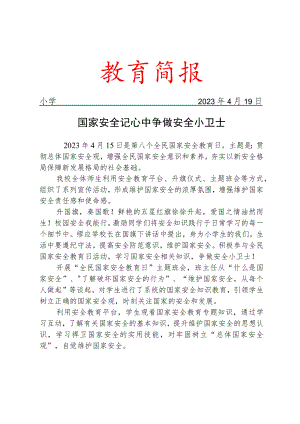 开展“4.15全民国家安全教育日”主题活动简报.docx