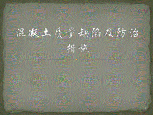 混凝土质量缺陷.pptx
