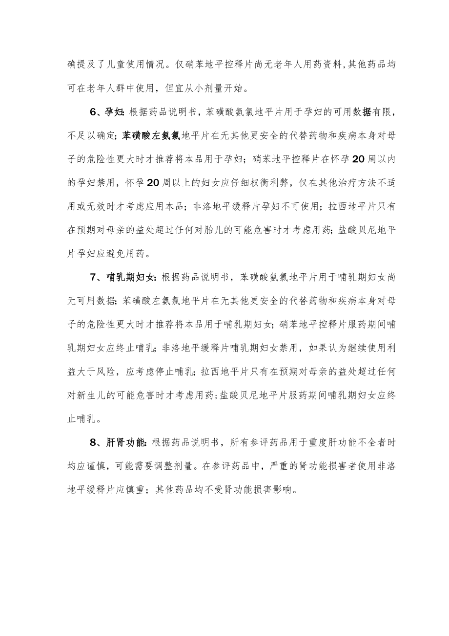 钙通道阻滞剂(二氢吡啶类)临床应用特点比较.docx_第2页