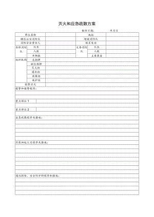 灭火和应急疏散方案表.docx