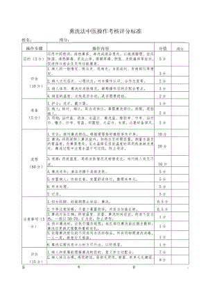 熏洗法中医操作考核评分标准.docx