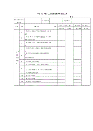 单位（子单位）工程质量控制资料核查记录.docx