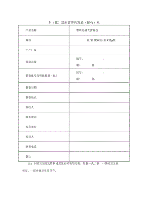 乡（镇）对村营养包发放（接收）单.docx