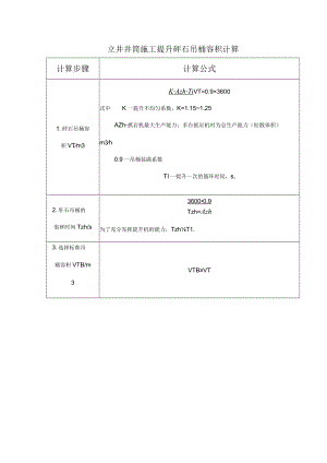立井井筒施工提升矸石吊桶容积计算.docx