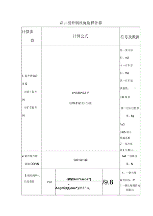斜井提升钢丝绳选择计算.docx