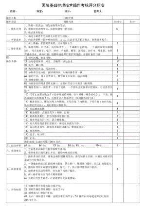 口腔护理技术操作考核评分标准.docx
