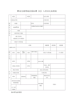 解决夫妻两地分居拟调迁人员办文备案表.docx