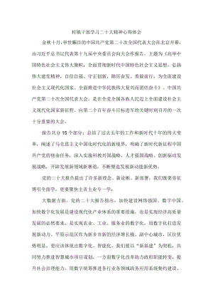 村镇干部学习二十大精神个人心得体会.docx