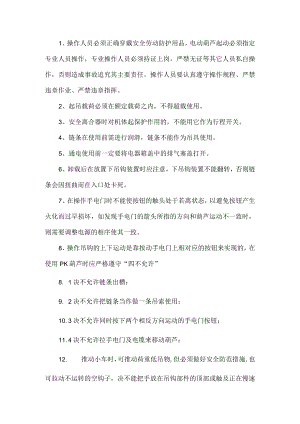 PK型环链电动葫芦安全操作规程.docx