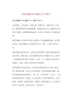 感恩2020你好2021作文700字.docx