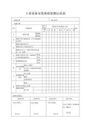 工业设备安装基础复测记录表.docx