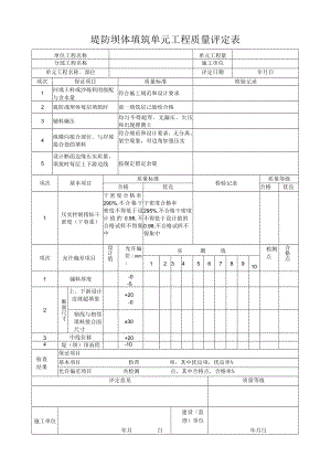 堤防坝体填筑单元工程质量评定表.docx