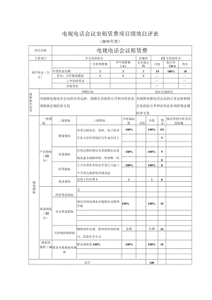 电视电话会议室租赁费项目绩效自评表.docx