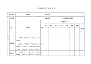 公开课听课评价汇总表.docx