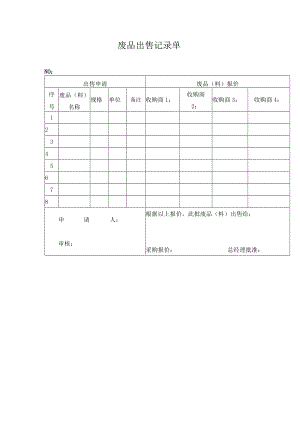 废品出售记录单.docx