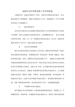 2023年春耕备耕专项工作管理措施 （合计2份）.docx