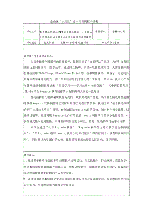 金山区“十三五”校本培训课程申报表.docx