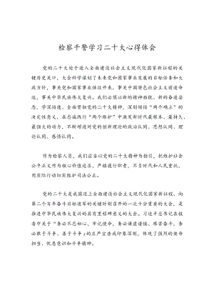检察干警学习二十大心得体会.docx
