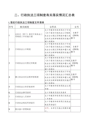 行政执法三项制度有关落实情况汇总表.docx
