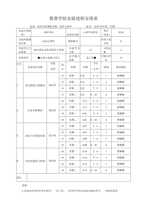黄淮学院实验进程安排表.docx