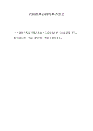 俄而抇其谷而得其斧意思.docx