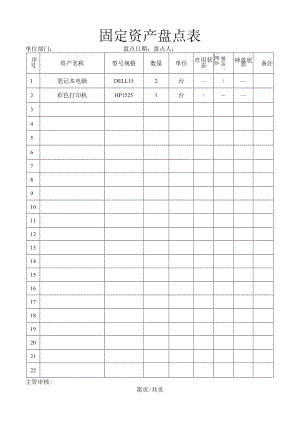 固定资产盘点表.docx