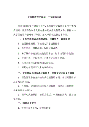 大学国有资产损坏、丢失赔偿办法.docx