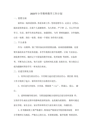 2023年乡镇实验小学教师教学工作计划.docx