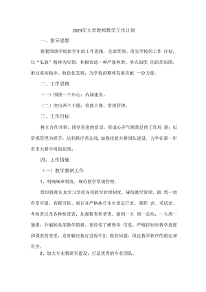 2023年大学教师教学工作计划 (精品3篇).docx