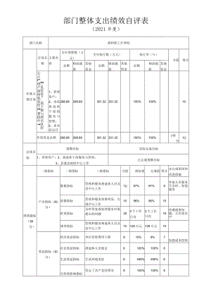 部门整体支出绩效自评表(6).docx