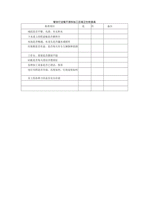 餐饮行业餐厅原料加工区域卫生检查表.docx