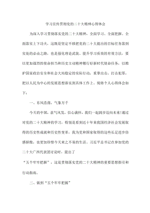 交通警察学习《宣传贯彻党的二十大精神》个人心得体会.docx