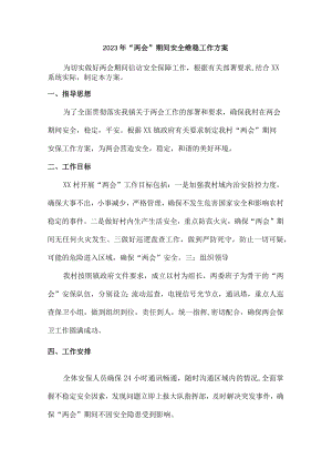村干部组织2023年“两会”期间安全维稳方案.docx
