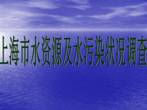 上海市水资源及水污染状况调查.ppt