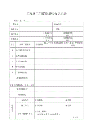 工程施工门窗质量验收记录表.docx