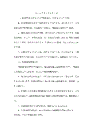 2023年国企单位安全监督部工作计划.docx