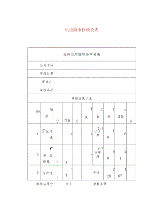 供应商审核检查表.docx