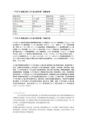 “户外P8表贴全彩LED显示屏价格”参数说明.docx