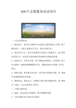 100个志愿服务活动项目.docx