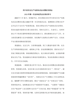 二零二三年一月十六日组织学习四川省安全生产电视电话会议暨省安委会2023年第一次全体成员会议培训学习.docx