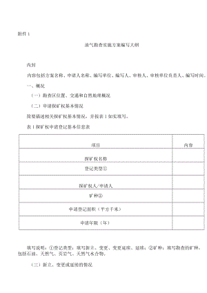 油气勘查实施方案编写大纲.docx