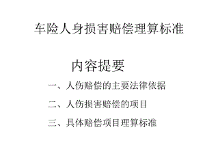 车险人身损害赔偿理算标准.ppt